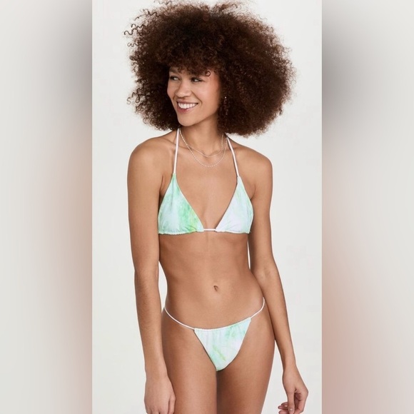 New. Good‎ American green marble bikini. M-top/L-bottom . Retails $99 - Picture 1 of 13